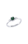 Luvmyjewelry Cushion Cut Emerald & Diamond Birthstone Ring In 14k Gold In Metallic