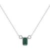 Luvmyjewelry Emerald Cut Emerald & Diamond Birthstone Necklace In 14k Gold In Metallic