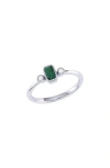 Luvmyjewelry Emerald Cut Emerald & Diamond Birthstone Ring In 14k Gold In Silver