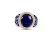 Luvmyjewelry Lapis Lazuli Sterling Silver Men Signet Ring With Enamel In Blue