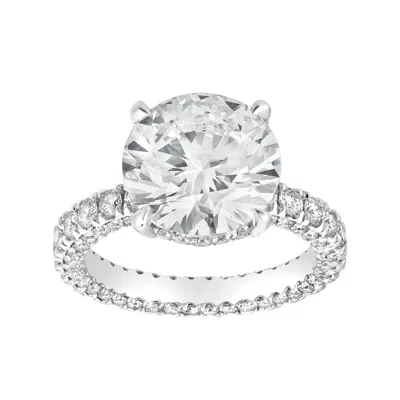 LUVMYJEWELRY LARYSSA 14K GOLD ROUND LAB GROWN DIAMOND HIDDEN HALO ENGAGEMENT RING - 7 CTS