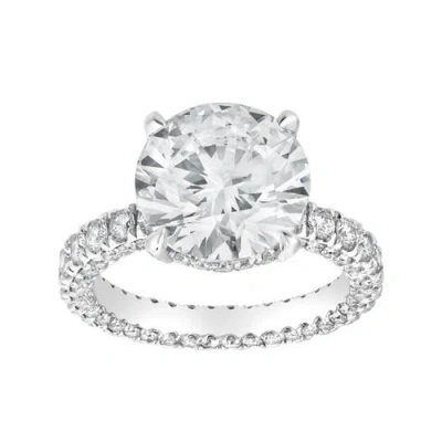Luvmyjewelry Laryssa 14k Gold Round Lab Grown Diamond Hidden Halo Engagement Ring In Metallic
