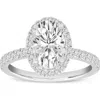 Luvmyjewelry Laurentia 14k White Gold Oval Lab Grown Diamond Halo Engagement Ring In 14k White Gold
