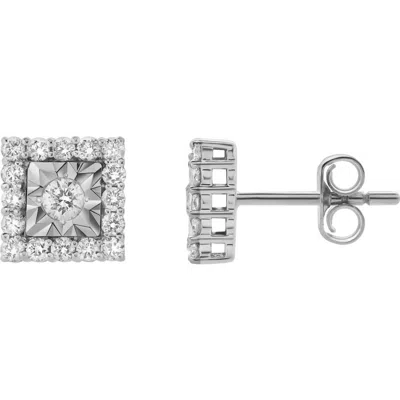 Luvmyjewelry Legatum 10k Gold Diamond Unisex Earrings In 10k White Gold