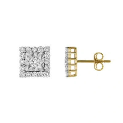 Luvmyjewelry Legatum 10k Gold Diamond Unisex Earrings In 10k Yellow Gold