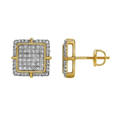Luvmyjewelry Lembrar 10k Yellow Gold Diamond Unisex Earrings