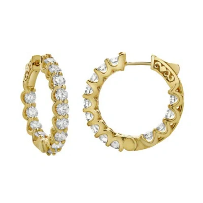 Luvmyjewelry Lilith 14k Gold Diamond Hoop Earrings