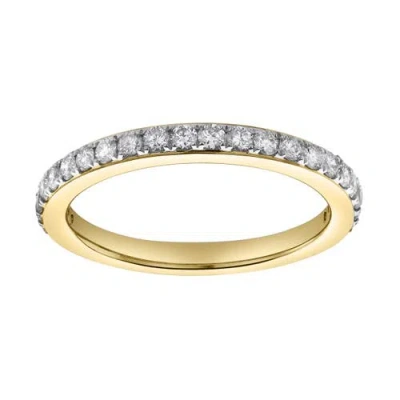 Luvmyjewelry Lina 14k Gold Round Diamond Studded Eternity Ring