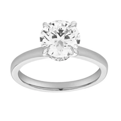 Luvmyjewelry Liora 14k Gold Round Lab Grown Diamond Hidden Halo Ring In 14k White Gold