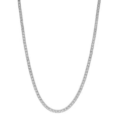 Luvmyjewelry Lmj 10k White Gold Diamond Tennis Chain - 8.85 Carats In Silver