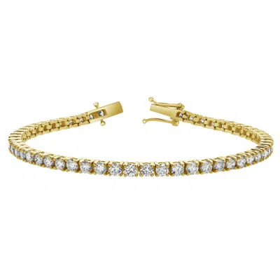 Luvmyjewelry Lmj 10k Yellow Gold Unisex Diamond Tennis Bracelets - 9.8 Carats