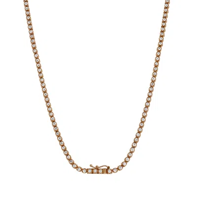 Luvmyjewelry Lmj 14k Rose Gold Diamond Tennis Chain - 4.62 Carats In Pink