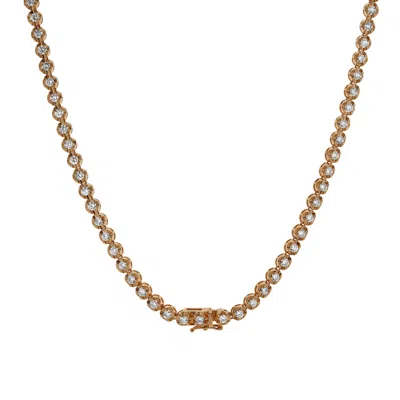 Luvmyjewelry Lmj 14k Rose Gold Diamond Tennis Chain - 6.2 Carats In Pink