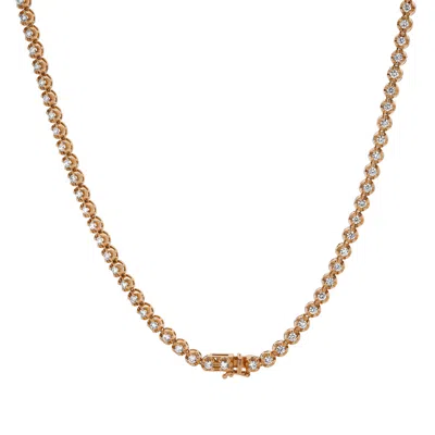 Luvmyjewelry Lmj 14k Rose Gold Diamond Tennis Chain - 7.3 Carats In Pink
