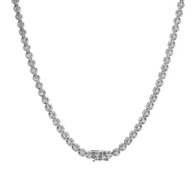 Luvmyjewelry Lmj 14k White Gold Diamond Tennis Chain