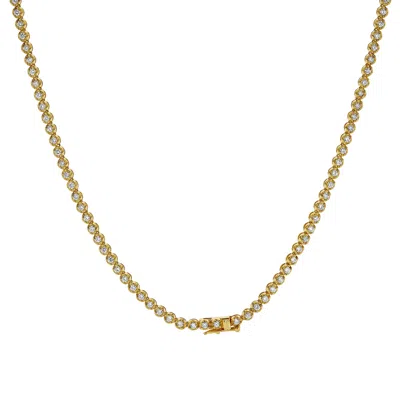 Luvmyjewelry Lmj 14k Yellow Gold Diamond Tennis Chain - 4 Carats