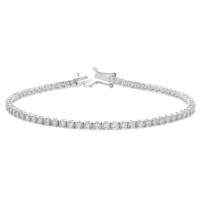 Luvmyjewelry Lmj Lovegrown 10k White Gold Lab Grown Diamond Tennis Bracelets - 3.36 Cts In Silver