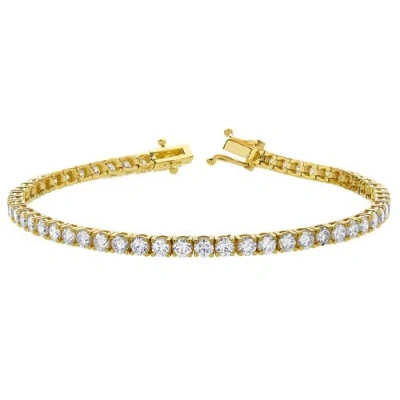 Luvmyjewelry Lmj Lovegrown 10k Yellow Gold Lab Grown Diamond Tennis Bracelets