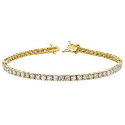Luvmyjewelry Lmj Lovegrown 10k Yellow Gold Lab Grown Diamond Tennis Bracelets