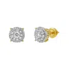 Luvmyjewelry Lotus Loop 14k Yellow Gold Diamond Stud Earrings In Yellow