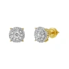 Luvmyjewelry Lotus Loop 14k Yellow Gold Diamond Stud Earrings In 14k Yellow Gold