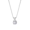 Luvmyjewelry Lucent 14k Gold Round Lab Grown Diamond Pendant In Silver