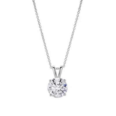 LUVMYJEWELRY LUVMYJEWELRY LUCENT 14K GOLD ROUND LAB GROWN DIAMOND PENDANT