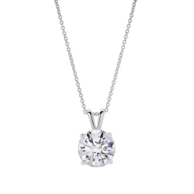 LUVMYJEWELRY LUVMYJEWELRY LUCENT 14K GOLD ROUND LAB GROWN DIAMOND PENDANT