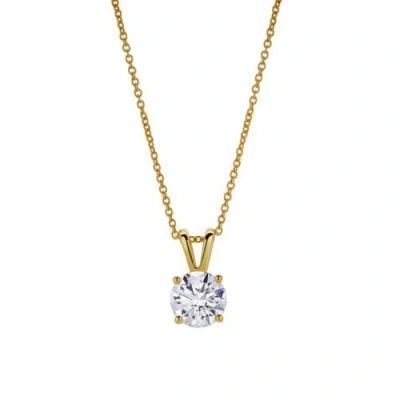 Luvmyjewelry Lucent 14k Gold Round Lab Grown Diamond Pendant In 14k Yellow Gold