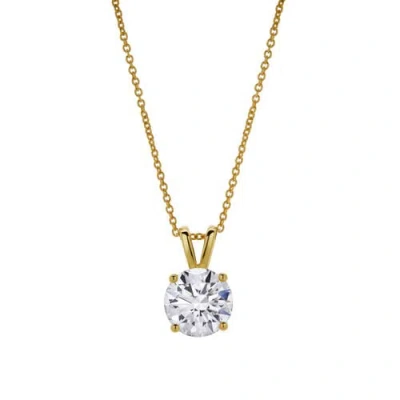 Luvmyjewelry Lucent 14k Gold Round Lab Grown Diamond Pendant In 14k Yellow Gold