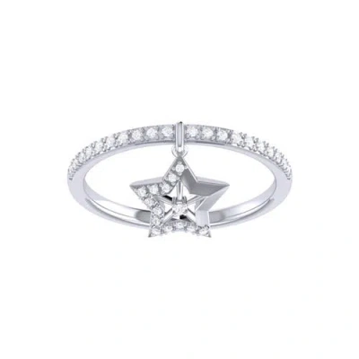 Luvmyjewelry Lucky Star Silver Diamond Charm Ring