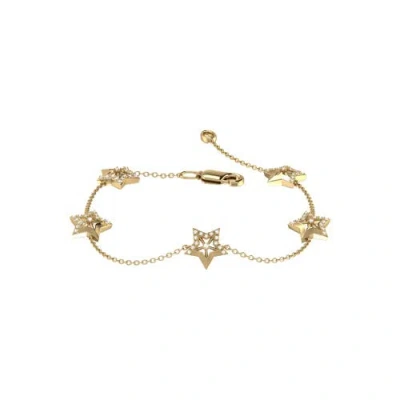 Luvmyjewelry Lucky Star Diamond Bracelet In 14k Yellow Gold Vermeil On Sterling Silver In 14kt Gold Vermeil On Sterling