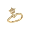 Luvmyjewelry Lucky Star Twist Sterling Silver Diamond Ring In 14kt Gold Vermeil On Sterling