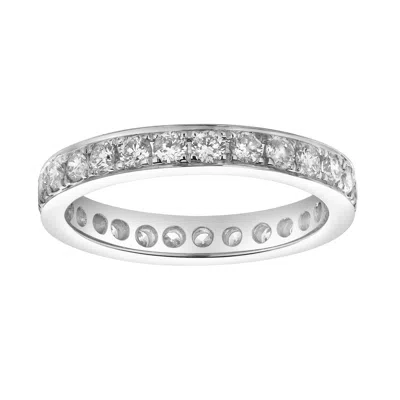 Luvmyjewelry Lume 14k Gold Round Diamond Studded Band Ring - 0.97cts In Silver