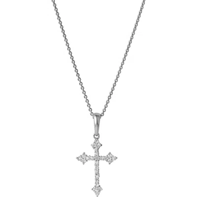 Luvmyjewelry Lumina Cross Diamond Pendant In 14k Gold In Silver