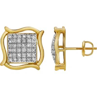 Luvmyjewelry Luminoso 10k Yellow Gold Diamond Unisex Earrings