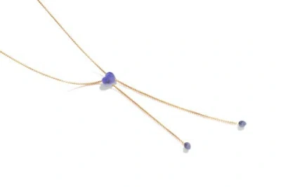 Luvmyjewelry Luv Me Blue Howlite Gemstone Yellow Gold Plated Silver Adjustable Heart Women Necklace