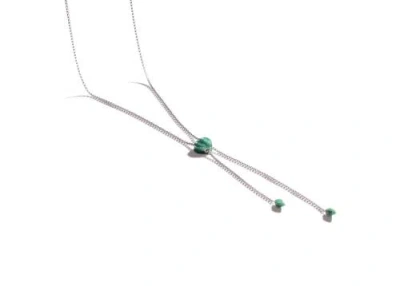 Luvmyjewelry Luv Me Green Aventurine Gemstone Sterling Silver Adjustable Heart Women Necklace In White