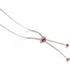 Luvmyjewelry Luv Me Lace Agate Gemstone Rose Gold Plated Silver Adjustable Heart Women Necklace In 14kt Rose Gold Vermeil