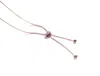 Luvmyjewelry Luv Me Lace Agate Gemstone Rose Gold Plated Silver Adjustable Heart Women Necklace In Pink