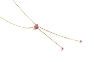 Luvmyjewelry Luv Me Thulite Gemstone Yellow Gold Plated Silver Adjustable Heart Women Necklace In 14kt Gold Vermeil On Sterling