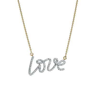 Luvmyjewelry Lyana Graffiti Love Diamond Necklace In 14k Gold