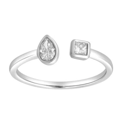 LUVMYJEWELRY LUVMYJEWELRY LYRA 14K GOLD LAB GROWN DIAMOND OPEN RING