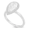 Luvmyjewelry Lyra 14k Gold Pear Shaped Lab Grown Diamond Halo Ring In Silver
