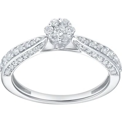Luvmyjewelry Lyssara Embrace 0.60 Cts Natural Diamond 14k Gold Ring In Silver