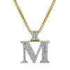 Luvmyjewelry M Initial Diamond Pendant 10k Yellow Gold In 10k Yellow Gold