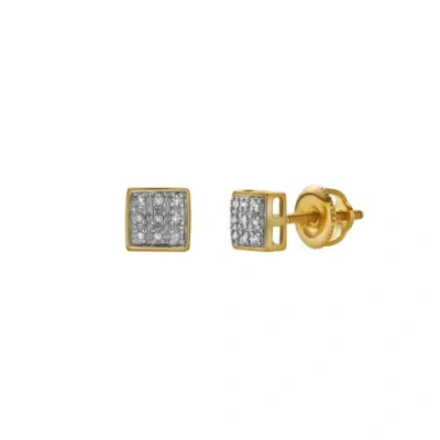 Luvmyjewelry Macio 10k Yellow Gold Diamond Unisex Earrings