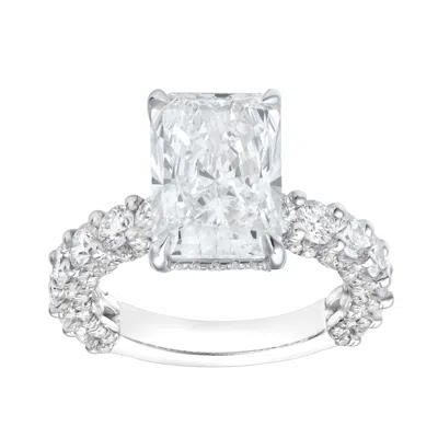 LUVMYJEWELRY MAELIS 14K GOLD RADIANT LAB GROWN DIAMOND HIDDEN HALO ENGAGEMENT RING - 7.45 CTS