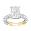 Luvmyjewelry Maelis 14k Gold Radiant Lab Grown Diamond Hidden Halo Engagement Ring In Metallic