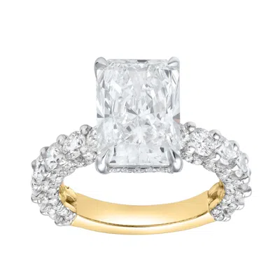 LUVMYJEWELRY MAELIS 14K GOLD RADIANT LAB GROWN DIAMOND HIDDEN HALO ENGAGEMENT RING - 7.45 CTS